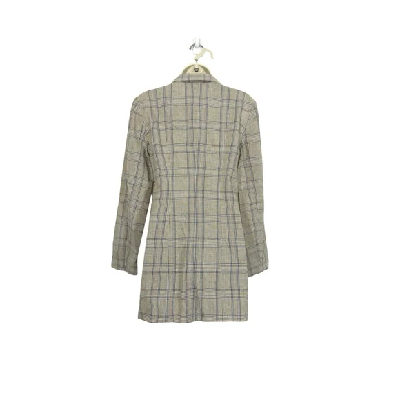 Lovers & Friends X Revolve Ally Mini Blazer Dress Small Plaid Walnut Preppy Work - Picture 6 of 12
